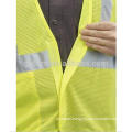 Custom OEM Men's Road Security Work Clothing High Visibility Neon Green Safety Vest With Hook&Loop Closure And Pockets